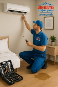 Sửa máy lạnh chảy nước 15 phút xong ngay sửa máy lạnh chảy nước
