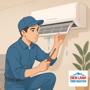 sửa máy lạnh chảy nước tại nhà giá rẻ